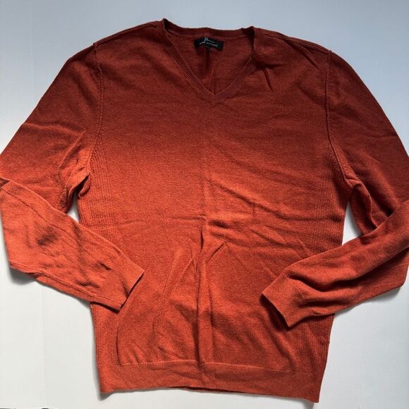 Marc Antony Burnt Orange V-Neck Sweater Size Medium - Picture 1 of 6